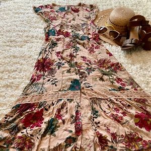 Pale pink cottage core picnic dress